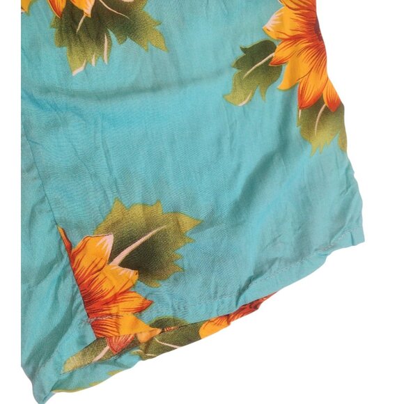 Silk Blend Sunflower Cropped Top Wide Leg Pant Set Size XL Beach Resort Festival - Picture 4 of 5